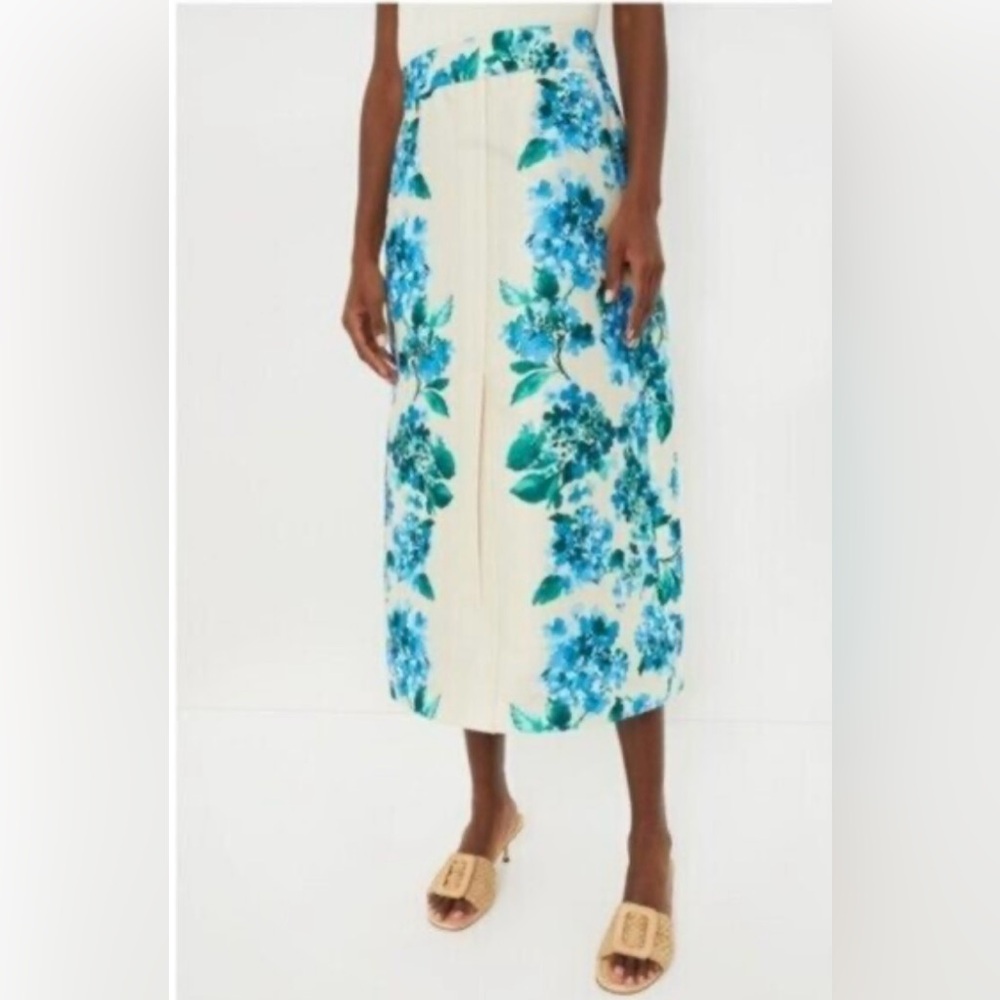 Tuckernuck  NEW Water's Edge Hydrangea Kennedy Front Slit Midi Skirt Size Small